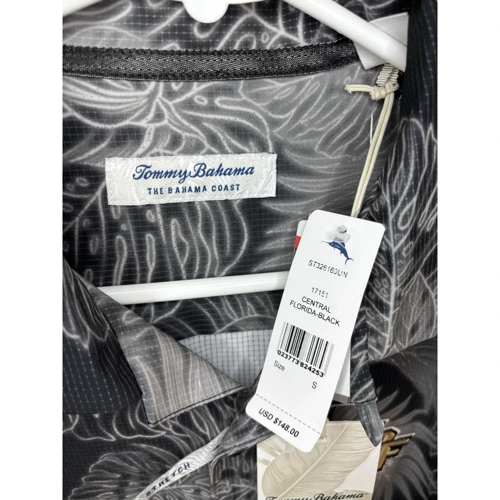 Tommy Bahama UCF Knights Men's Small Button Down Shirt Floral Black NWT‎ $148